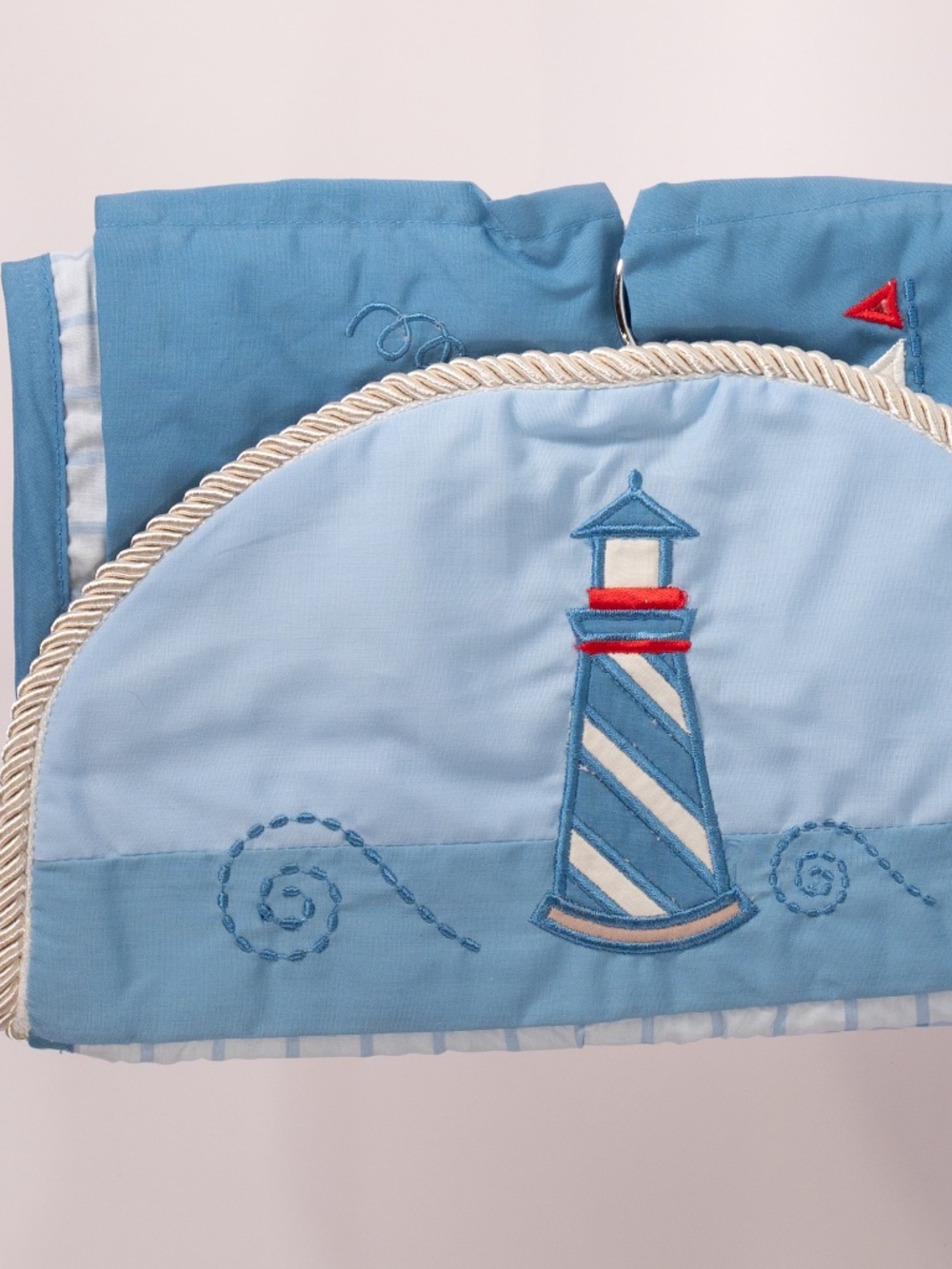 Wamsutta Yacht Club Baby Diaper Stacker Holder Sailboat Blue Nautical Hangs NEW